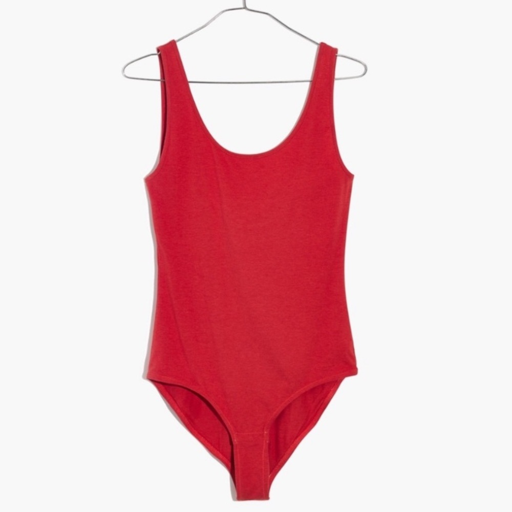 NWOT Madewell Scoopback Bodysuit Red/Brick M